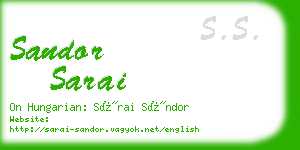 sandor sarai business card